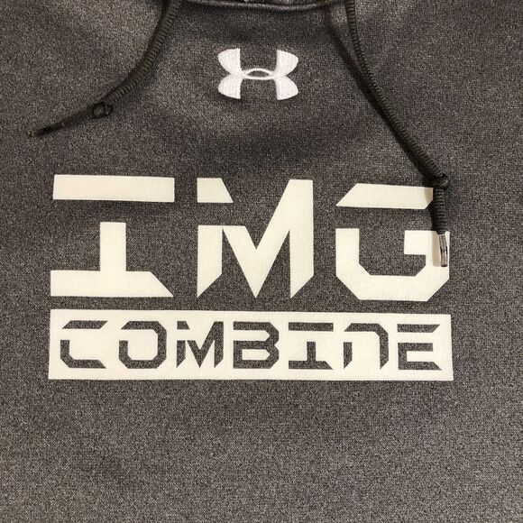 Under Armour Hoodie Mens Large Gray IMG Combine Academy V-Neck‎ Pullover Sports - Picture 2 of 6